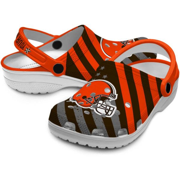 Customized Cleveland Browns Star Spangled Graphic Crocs Latest Model