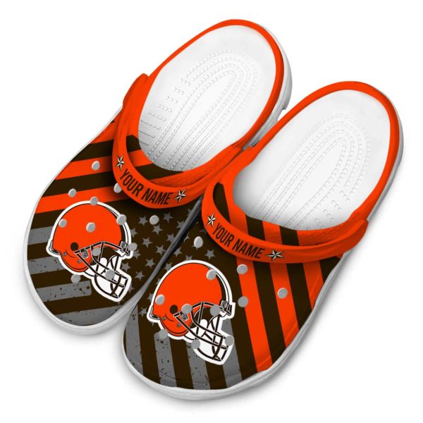 Customized Cleveland Browns Star Spangled Graphic Crocs Trendy