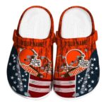 Customized Cleveland Browns Star Spangled Side Pattern Crocs Best selling