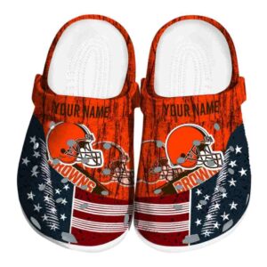 Customized Cleveland Browns Star Spangled Side Pattern Crocs Best selling