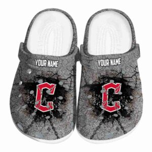 Customized Cleveland Guardians Cracked Ground Texture Crocs Best selling