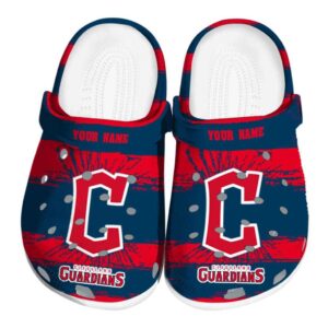 Customized Cleveland Guardians Paint Splatter Graphics Crocs Best selling