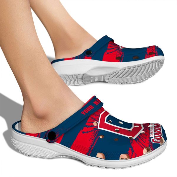 Customized Cleveland Guardians Paint Splatter Graphics Crocs High quality