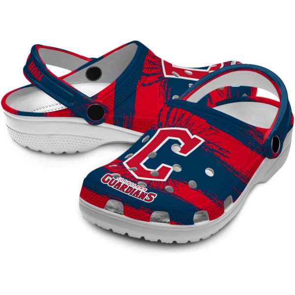 Customized Cleveland Guardians Paint Splatter Graphics Crocs Latest Model