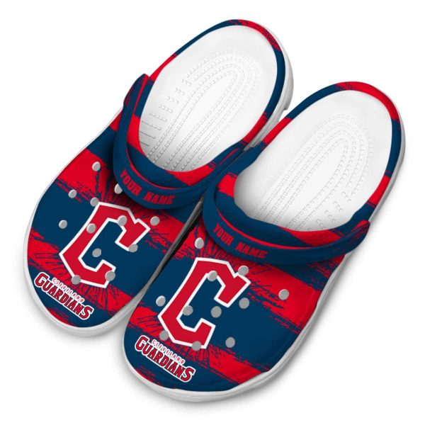 Customized Cleveland Guardians Paint Splatter Graphics Crocs Trendy