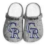 Customized Colorado Rockies Cracked Texture Crocs Best selling