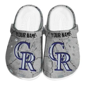 Customized Colorado Rockies Cracked Texture Crocs Best selling