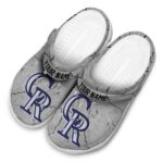 Customized Colorado Rockies Cracked Texture Crocs Best selling