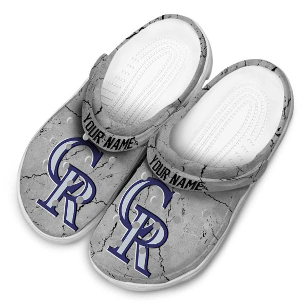 Customized Colorado Rockies Cracked Texture Crocs Trendy