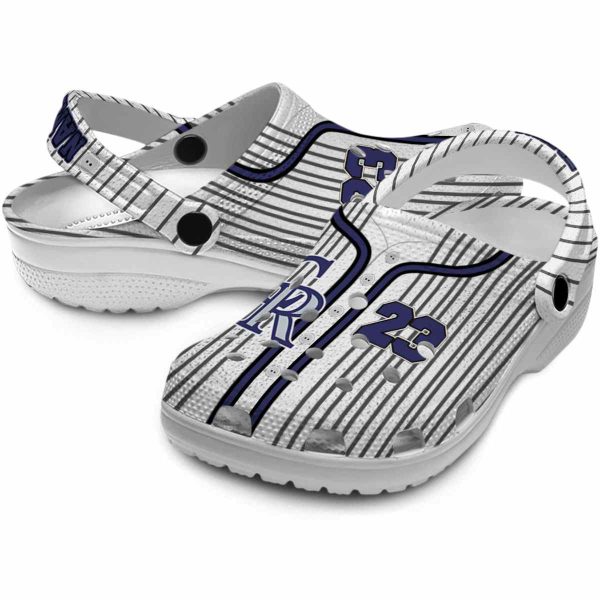Customized Colorado Rockies Pinstripe Pattern Crocs Latest Model