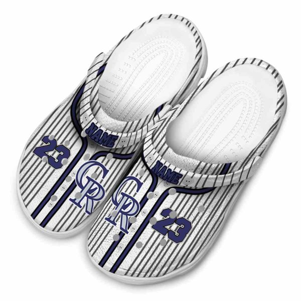 Customized Colorado Rockies Pinstripe Pattern Crocs Trendy