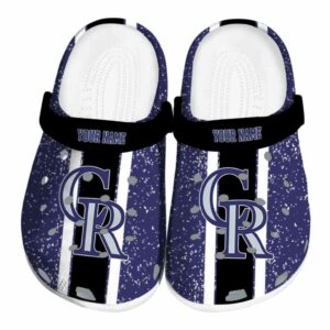 Customized Colorado Rockies Vertical Stripes Crocs Best selling