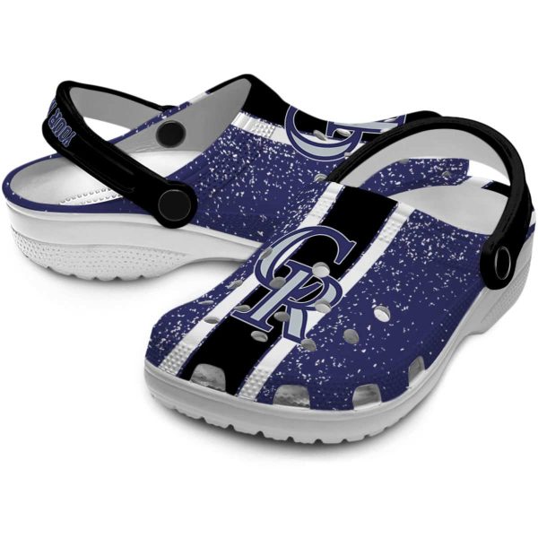 Customized Colorado Rockies Vertical Stripes Crocs Latest Model