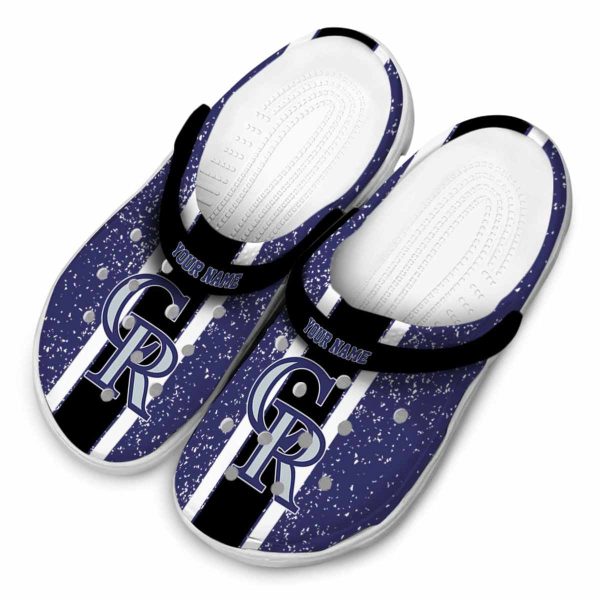 Customized Colorado Rockies Vertical Stripes Crocs Trendy