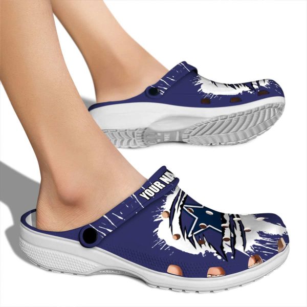 Customized Dallas Cowboys Splash Motif Background Crocs High quality