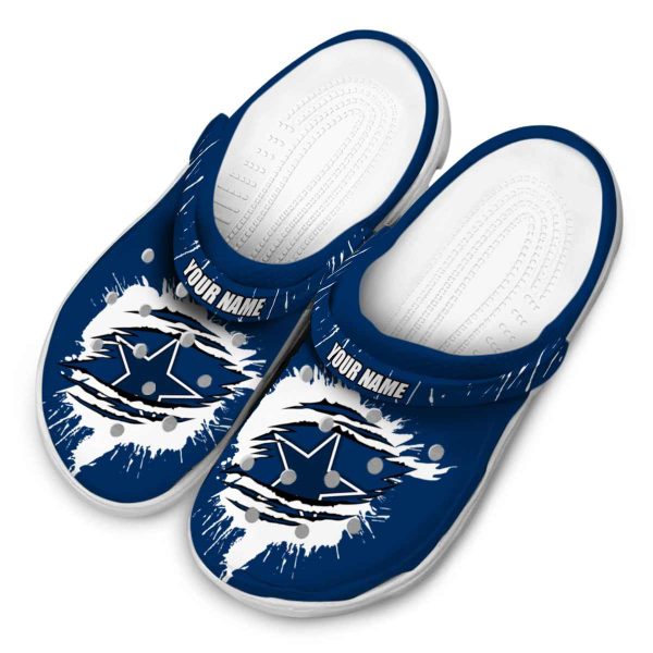 Customized Dallas Cowboys Splash Motif Background Crocs Trendy