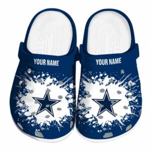 Customized Dallas Cowboys Splatter Background Crocs Best selling