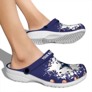 Customized Dallas Cowboys Splatter Background Crocs High quality