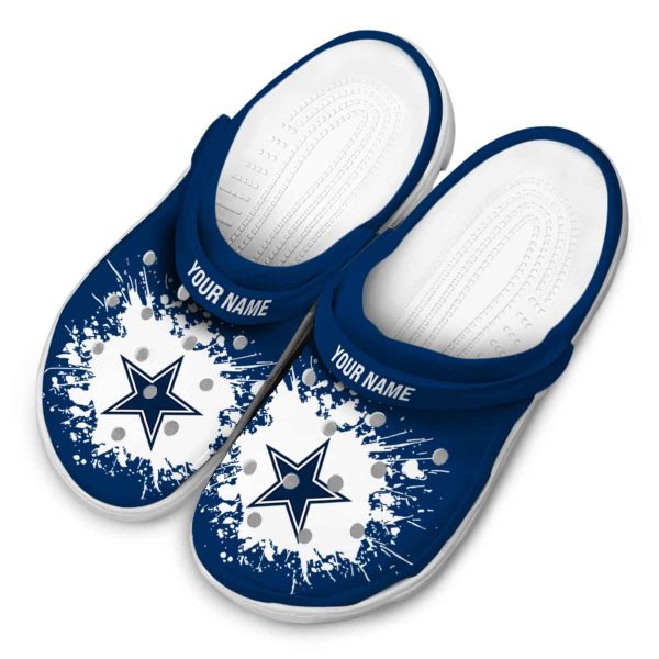 Customized Dallas Cowboys Splatter Background Crocs Trendy