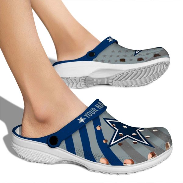 Customized Dallas Cowboys Star Spangled Graphic Crocs High quality