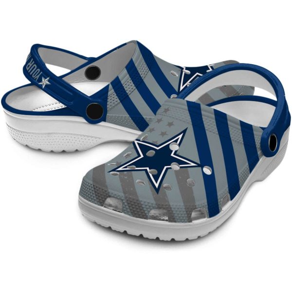 Customized Dallas Cowboys Star Spangled Graphic Crocs Latest Model