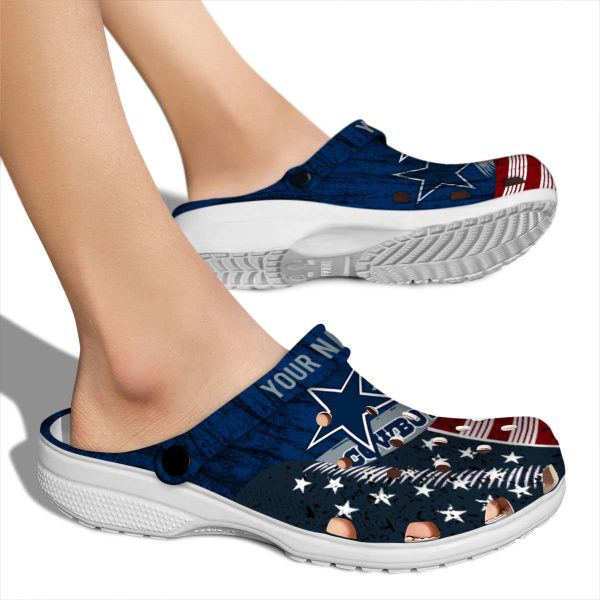 Customized Dallas Cowboys Star Spangled Side Pattern Crocs High quality