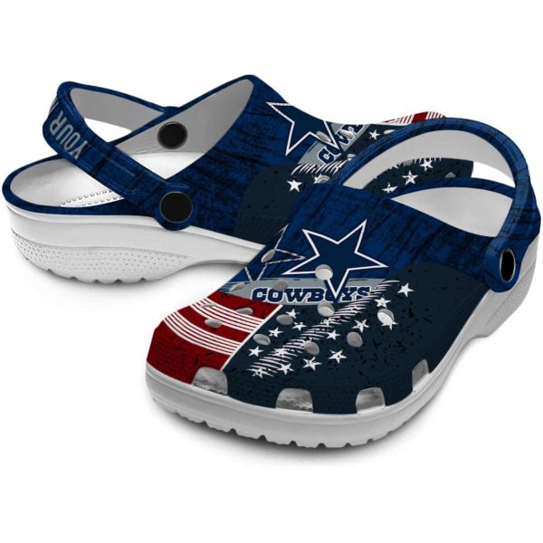 Customized Dallas Cowboys Star Spangled Side Pattern Crocs Latest Model
