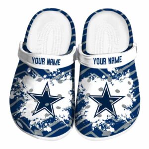 Customized Dallas Cowboys Zigzag Paint Burst Crocs Best selling