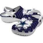 Customized Dallas Cowboys Zigzag Paint Burst Crocs Best selling
