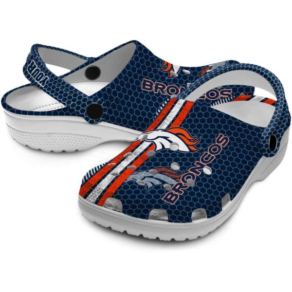 Customized Denver Broncos Contrasting Stripes Crocs Latest Model