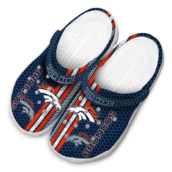 Customized Denver Broncos Contrasting Stripes Crocs Trendy