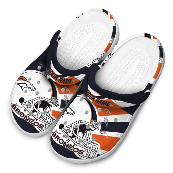 Customized Denver Broncos Football Helmet Crocs Trendy