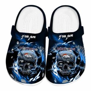 Customized Denver Broncos Gothic Skull Crocs Best selling