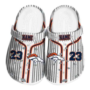 Customized Denver Broncos Pinstripe Pattern Crocs Best selling