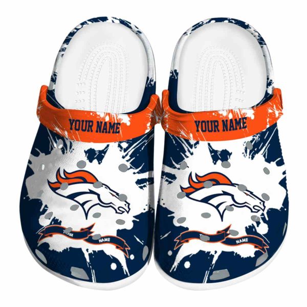 Customized Denver Broncos Splatter Pattern Crocs Best selling