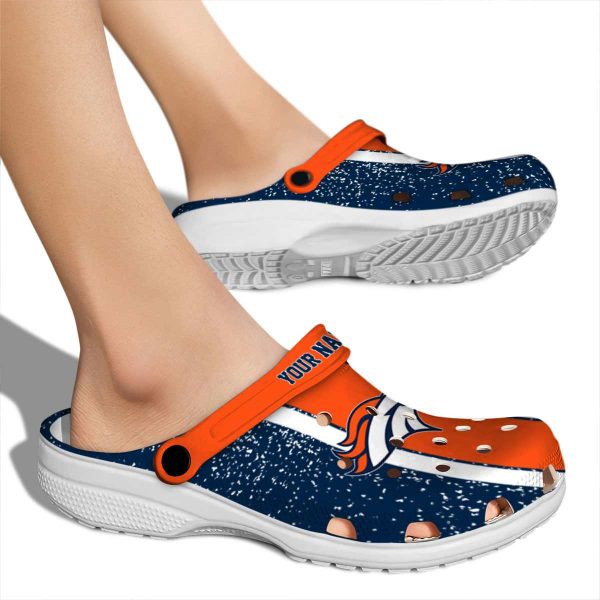Customized Denver Broncos Vertical Stripes Crocs High quality