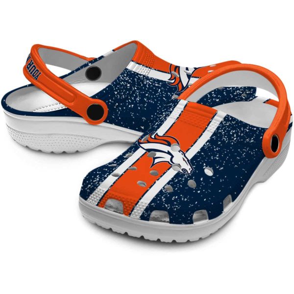 Customized Denver Broncos Vertical Stripes Crocs Latest Model