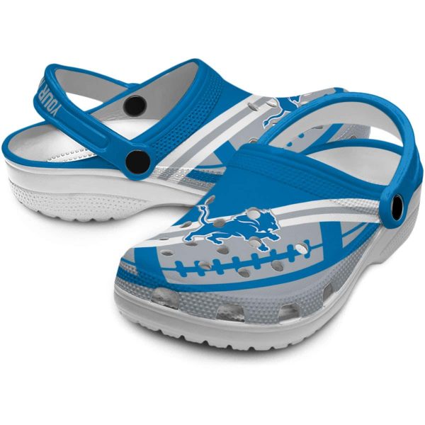 Customized Detroit Lions Football Motif Crocs Latest Model