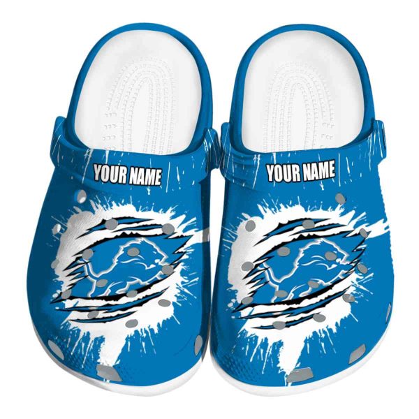 Customized Detroit Lions Splash Motif Background Crocs Best selling