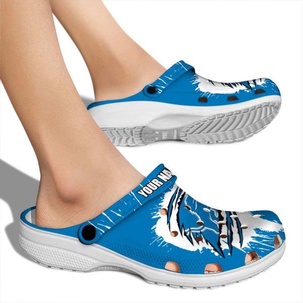 Customized Detroit Lions Splash Motif Background Crocs High quality