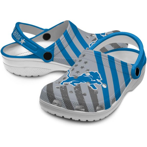 Customized Detroit Lions Star Spangled Graphic Crocs Latest Model