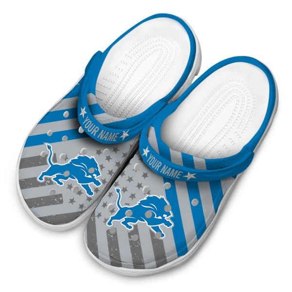 Customized Detroit Lions Star Spangled Graphic Crocs Trendy