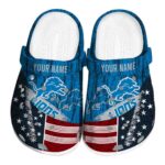 Customized Detroit Lions Star Spangled Side Pattern Crocs Best selling
