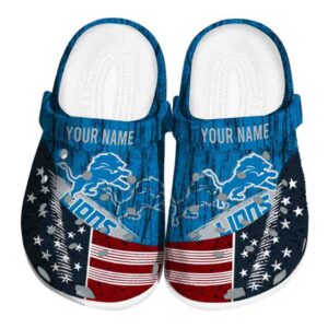 Customized Detroit Lions Star Spangled Side Pattern Crocs Best selling