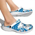 Customized Detroit Lions Zigzag Paint Burst Crocs Best selling