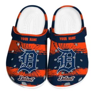 Customized Detroit Tigers Paint Splatter Graphics Crocs Best selling