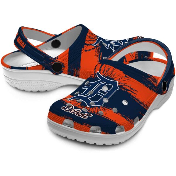 Customized Detroit Tigers Paint Splatter Graphics Crocs Latest Model