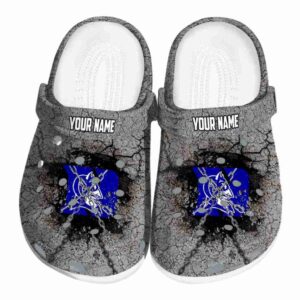 Customized Duke Blue Devils Cracked Ground Texture Crocs Best selling