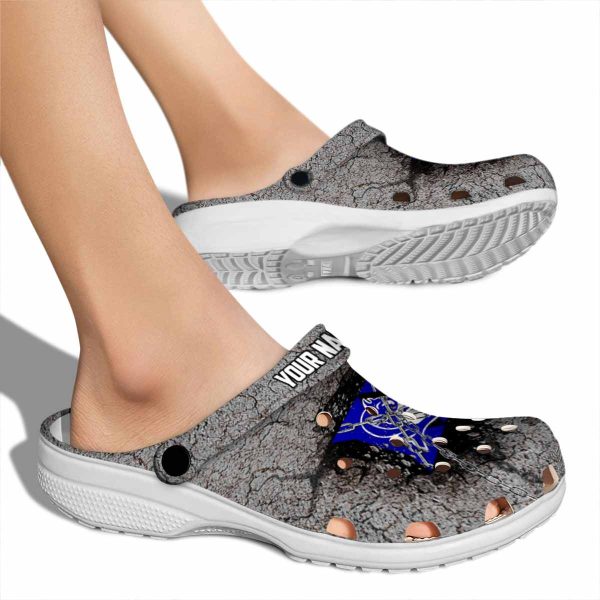 Customized Duke Blue Devils Cracked Ground Texture Crocs High quality
