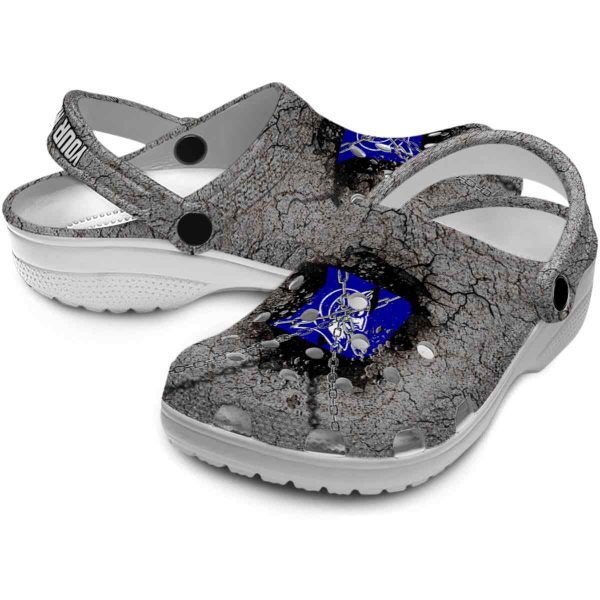 Customized Duke Blue Devils Cracked Ground Texture Crocs Latest Model